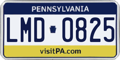 PA license plate LMD0825