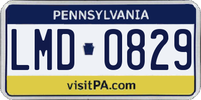 PA license plate LMD0829