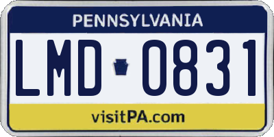 PA license plate LMD0831