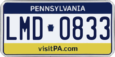 PA license plate LMD0833