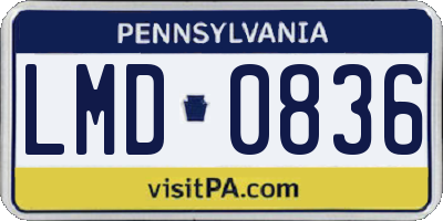 PA license plate LMD0836