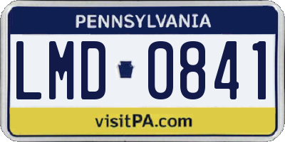 PA license plate LMD0841