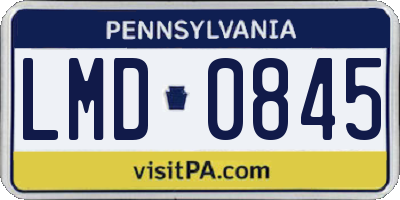 PA license plate LMD0845