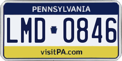 PA license plate LMD0846