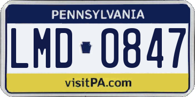 PA license plate LMD0847