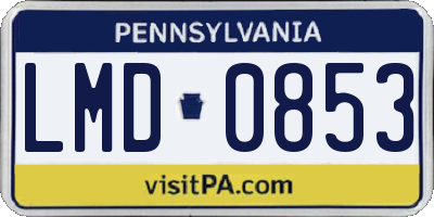 PA license plate LMD0853