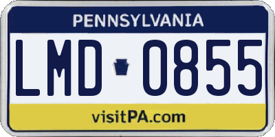 PA license plate LMD0855