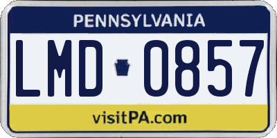 PA license plate LMD0857
