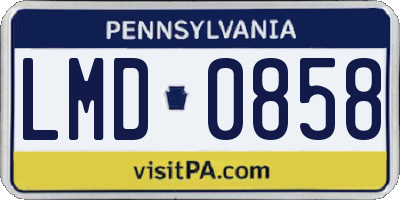 PA license plate LMD0858