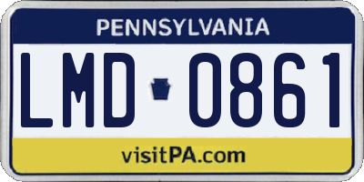 PA license plate LMD0861