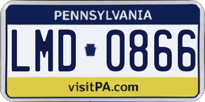 PA license plate LMD0866