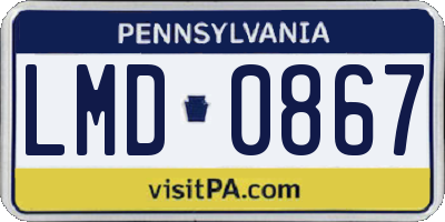 PA license plate LMD0867