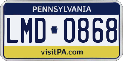 PA license plate LMD0868