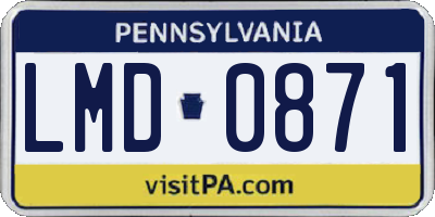 PA license plate LMD0871