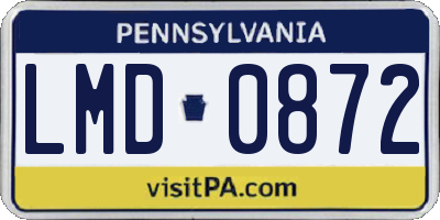 PA license plate LMD0872
