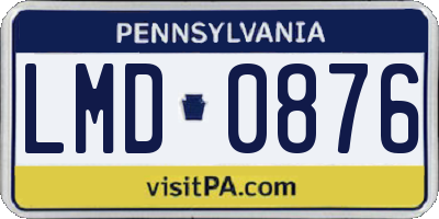 PA license plate LMD0876