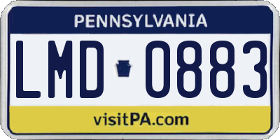 PA license plate LMD0883