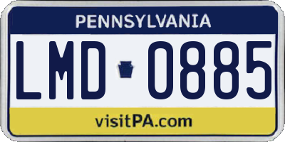 PA license plate LMD0885