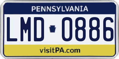PA license plate LMD0886