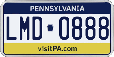 PA license plate LMD0888