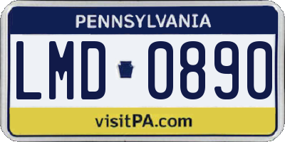 PA license plate LMD0890