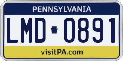 PA license plate LMD0891