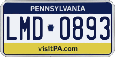 PA license plate LMD0893
