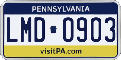 PA license plate LMD0903