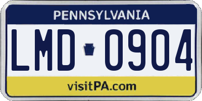 PA license plate LMD0904