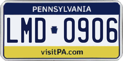 PA license plate LMD0906