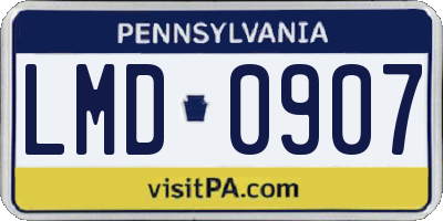 PA license plate LMD0907