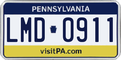 PA license plate LMD0911