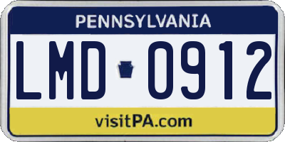 PA license plate LMD0912