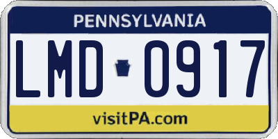 PA license plate LMD0917