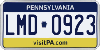 PA license plate LMD0923