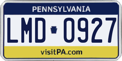 PA license plate LMD0927