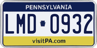 PA license plate LMD0932