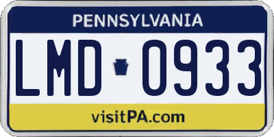 PA license plate LMD0933