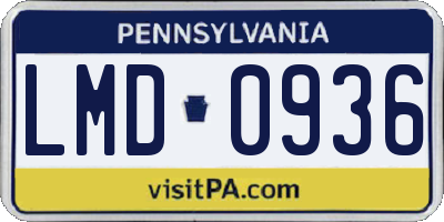 PA license plate LMD0936