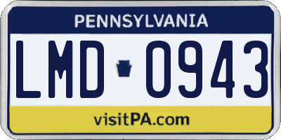 PA license plate LMD0943