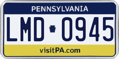 PA license plate LMD0945