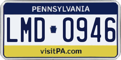 PA license plate LMD0946