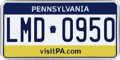PA license plate LMD0950
