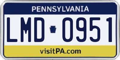 PA license plate LMD0951