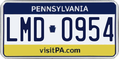 PA license plate LMD0954