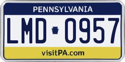 PA license plate LMD0957