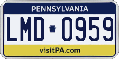 PA license plate LMD0959