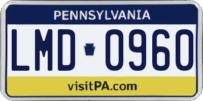 PA license plate LMD0960