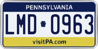 PA license plate LMD0963