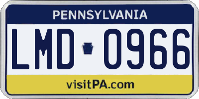 PA license plate LMD0966